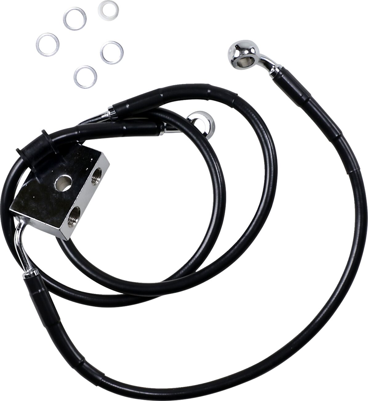Drag Specialties Frt Brake Line Xl Bk +10 Brake Lines Hoses Stainless Drag Specialties