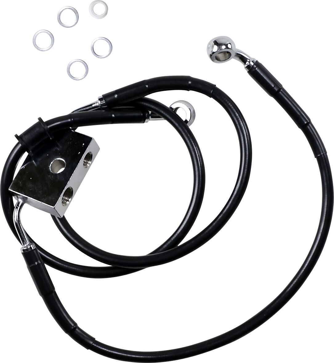 Drag Specialties Frt Brake Line Xl Bk +10 Brake Lines Hoses Stainless Drag Specialties