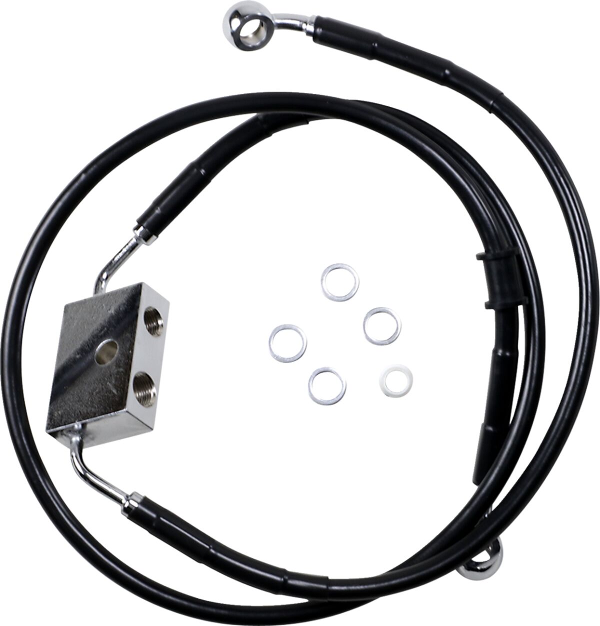 Drag Specialties Frt Brake Line Xl Bk +12 Brake Lines Hoses Stainless Drag Specialties