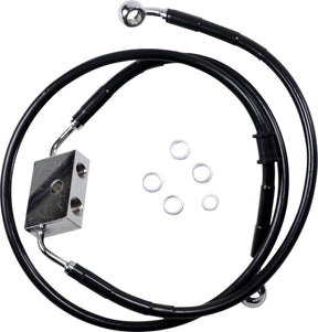 Drag Specialties Frt Brake Line Xl Bk +12 Brake Lines Hoses Stainless Drag Specialties