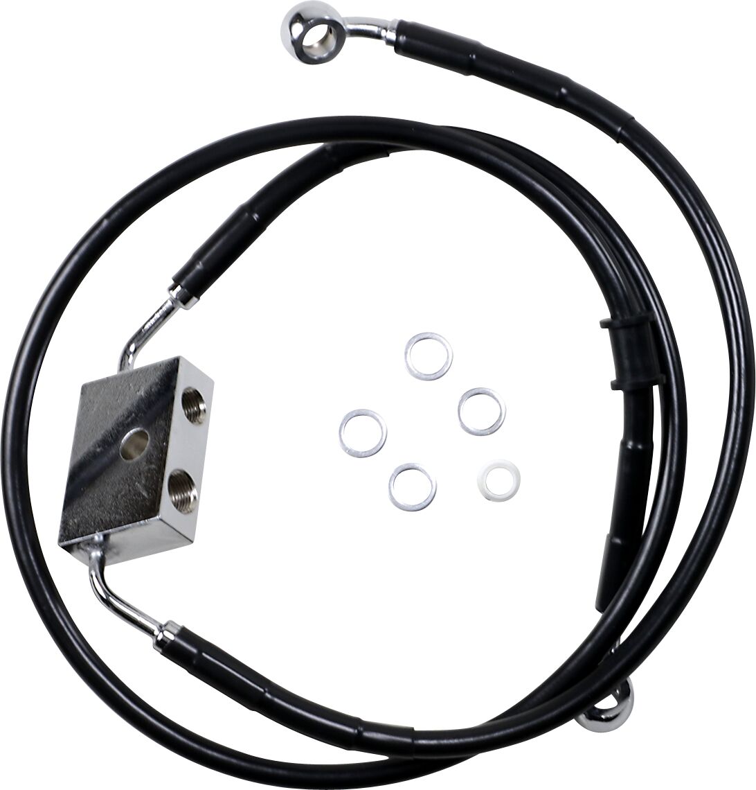 Drag Specialties Frt Brake Line Xl Bk +12 Brake Lines Hoses Stainless Drag Specialties