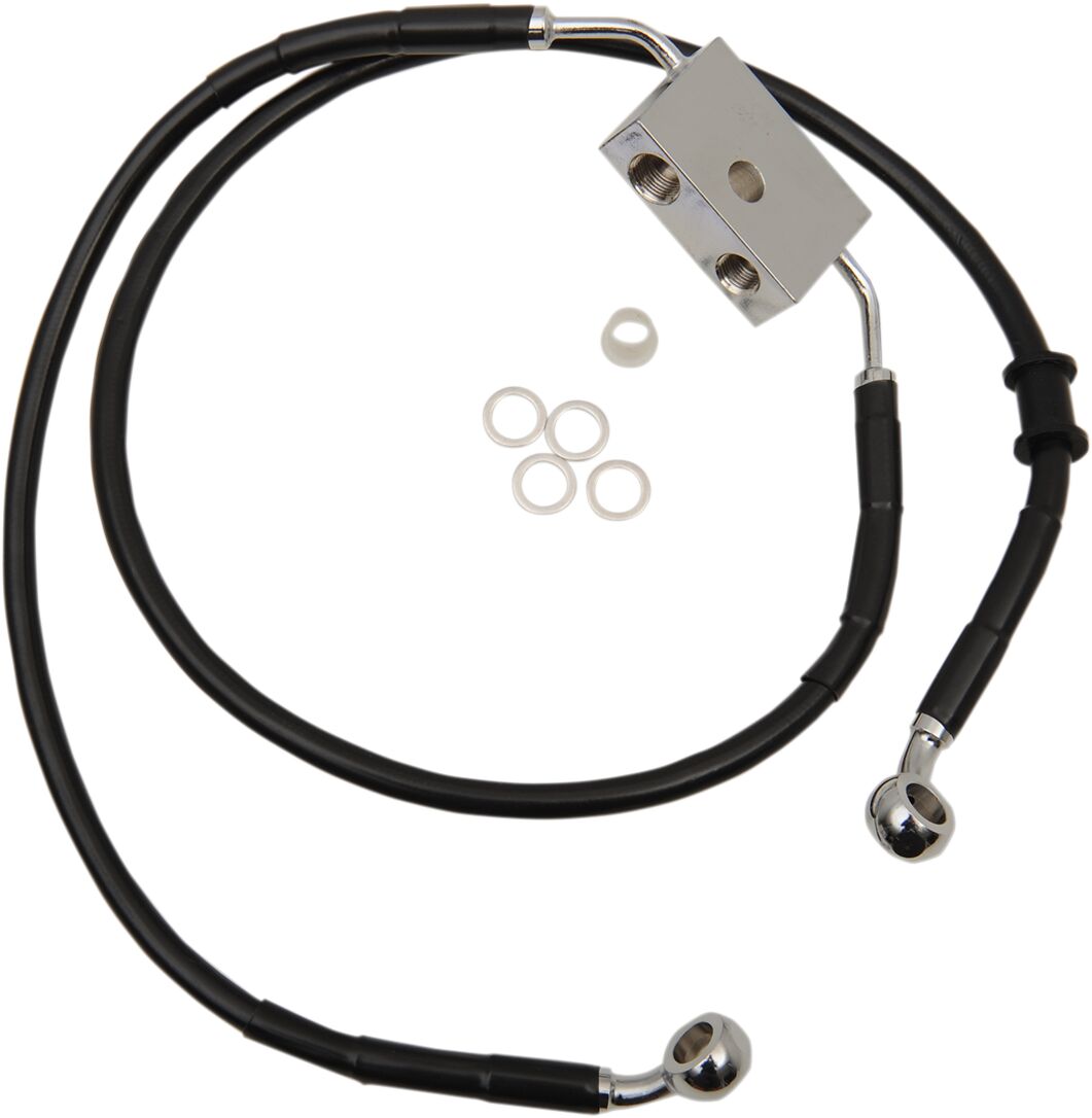 Drag Specialties Frt Brake Line Xl Bk +10 Brake Lines Hoses Stainless Drag Specialties