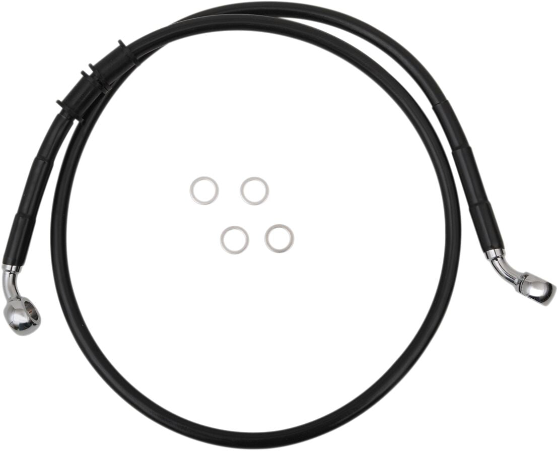 Drag Specialties Frt Brake Line Xl Bk +2 BRAKE LINES-HOSES-STAINLESS ST Drag Specialties