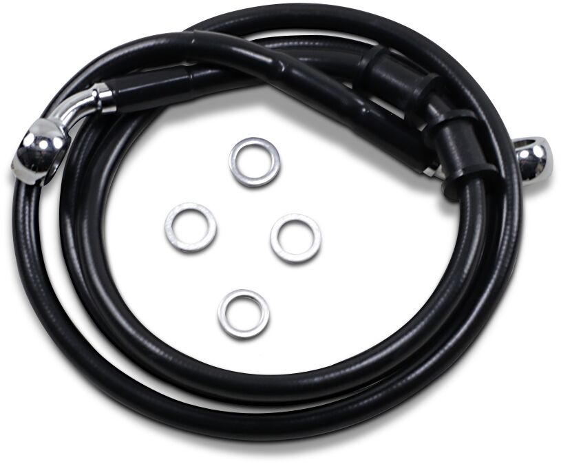 Drag Specialties Frt Brake Line Xl Bk +8 BRAKE LINES-HOSES-STAINLESS ST Drag Specialties