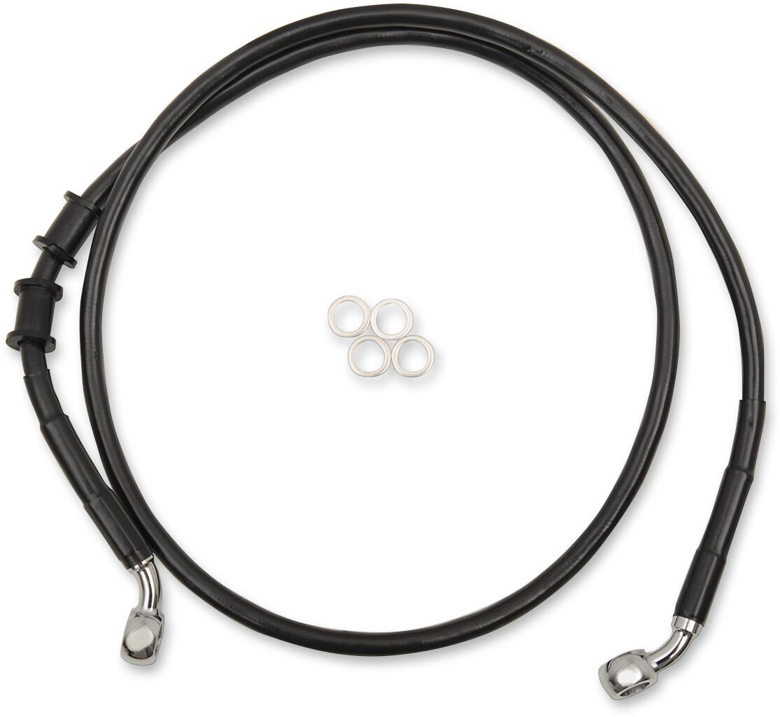 Drag Specialties Frt Brake Line Xl Bk +12 Brake Lines Hoses Stainless Drag Specialties