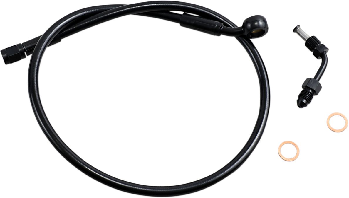 Magnum Shielding Line Brake Upr W/Adpt Blk BRAKE LINES-HOSES-STAINLESS ST Magnum Shielding