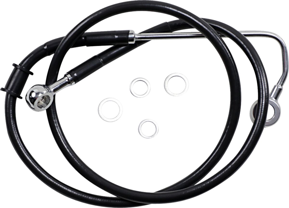 Drag Specialties Brk Line 15 17 Sftl Blk +6 BRAKE LINES-HOSES-STAINLESS ST Drag Specialties