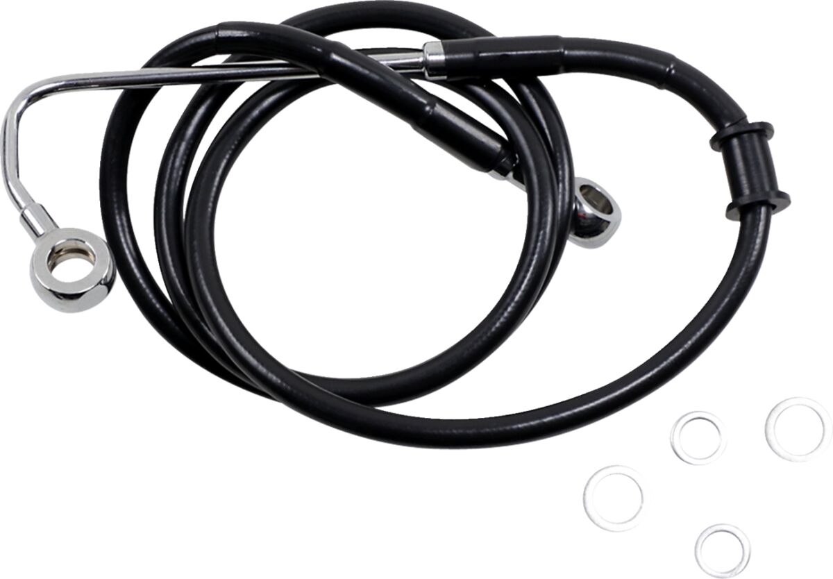Drag Specialties Brk Line 15 17 Sftl Blk +8 Brake Lines Hoses Stainless Drag Specialties