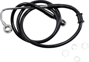 Drag Specialties Brk Line 15 17 Sftl Blk +8 Brake Lines Hoses Stainless Drag Specialties