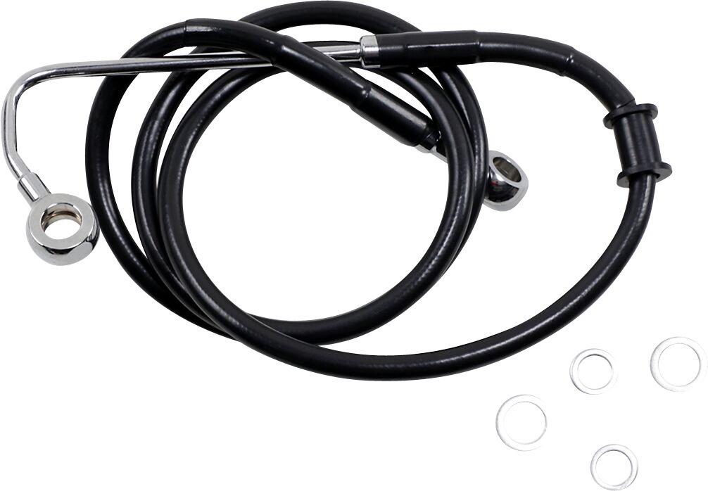 Drag Specialties Brk Line 15 17 Sftl Blk +8 Brake Lines Hoses Stainless Drag Specialties