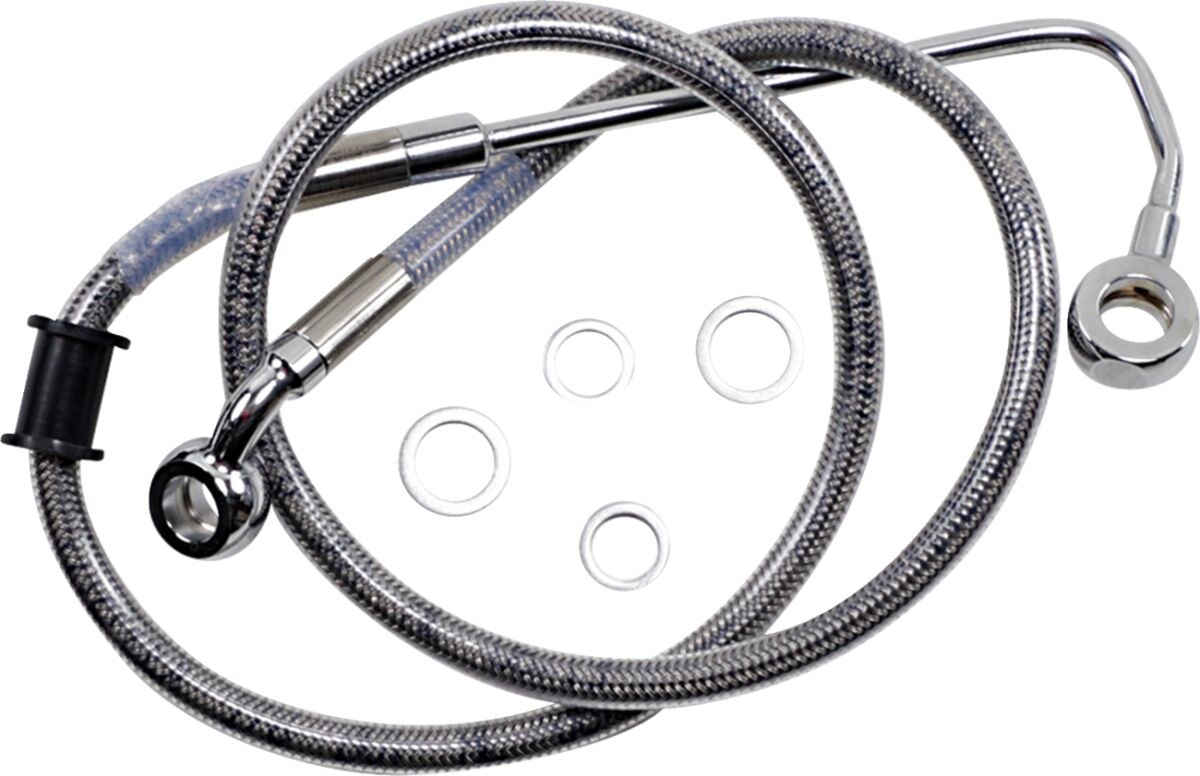 Drag Specialties Brk Line 15 17 Sftl Ss +2 BRAKE LINES-HOSES-STAINLESS ST Drag Specialties