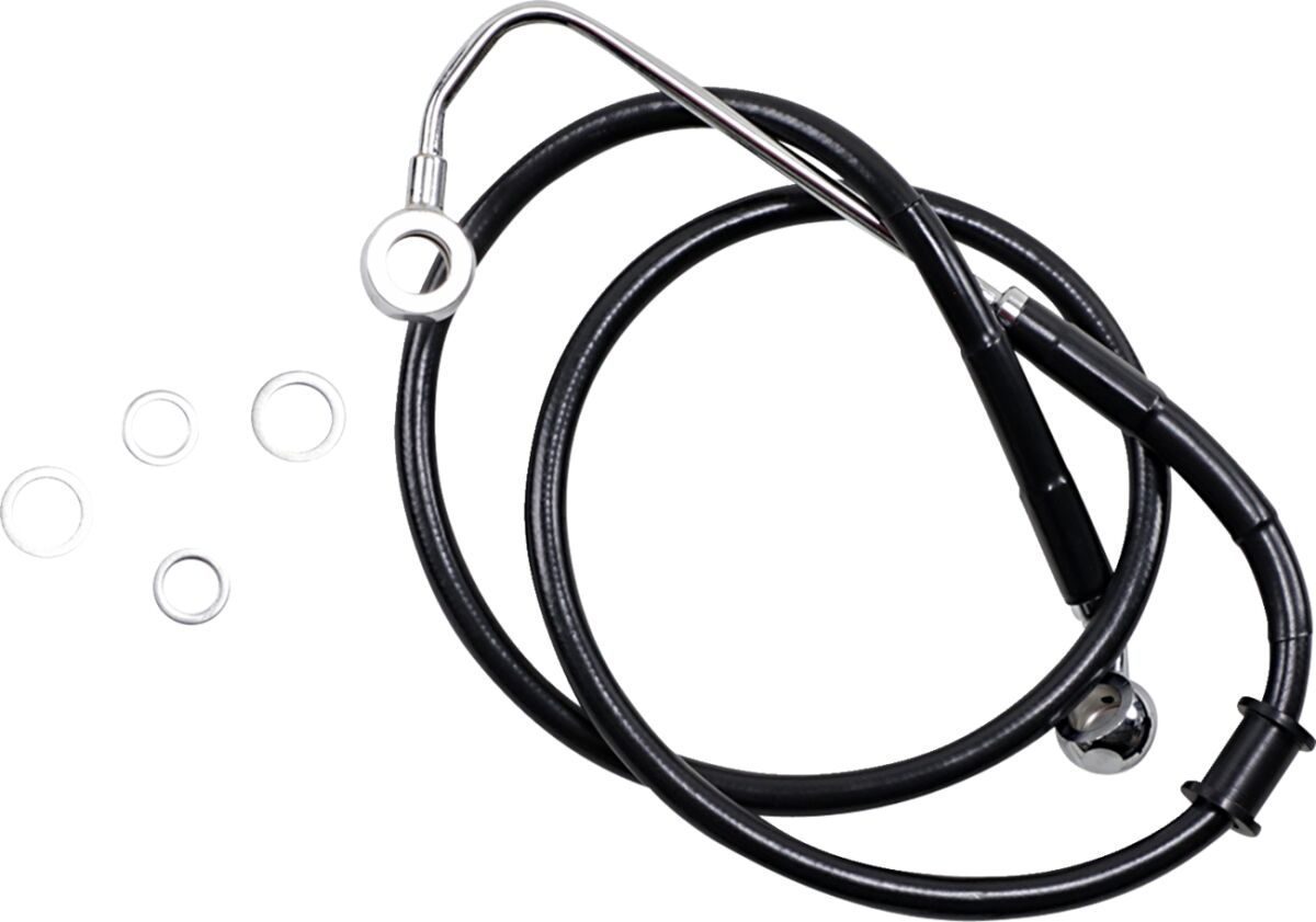 Drag Specialties Brk Line 15 17 Sftl Blk +4 Brake Lines Hoses Stainless Drag Specialties