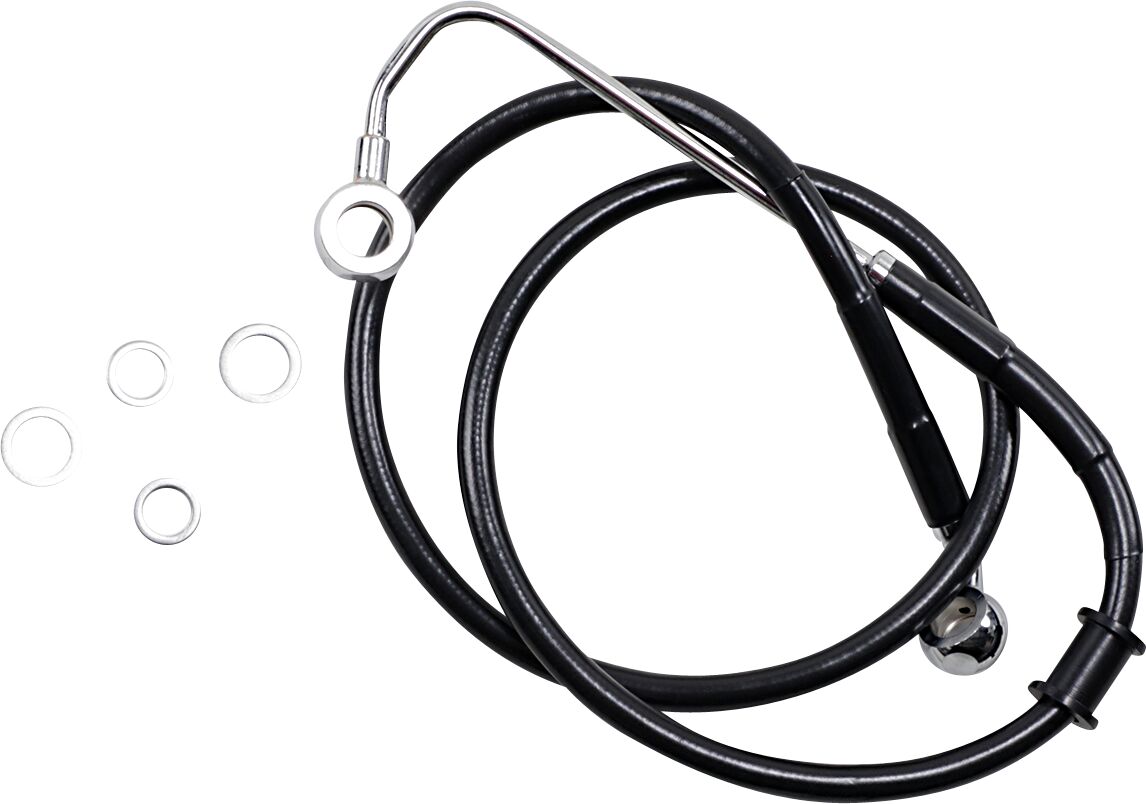 Drag Specialties Brk Line 15 17 Sftl Blk +4 Brake Lines Hoses Stainless Drag Specialties