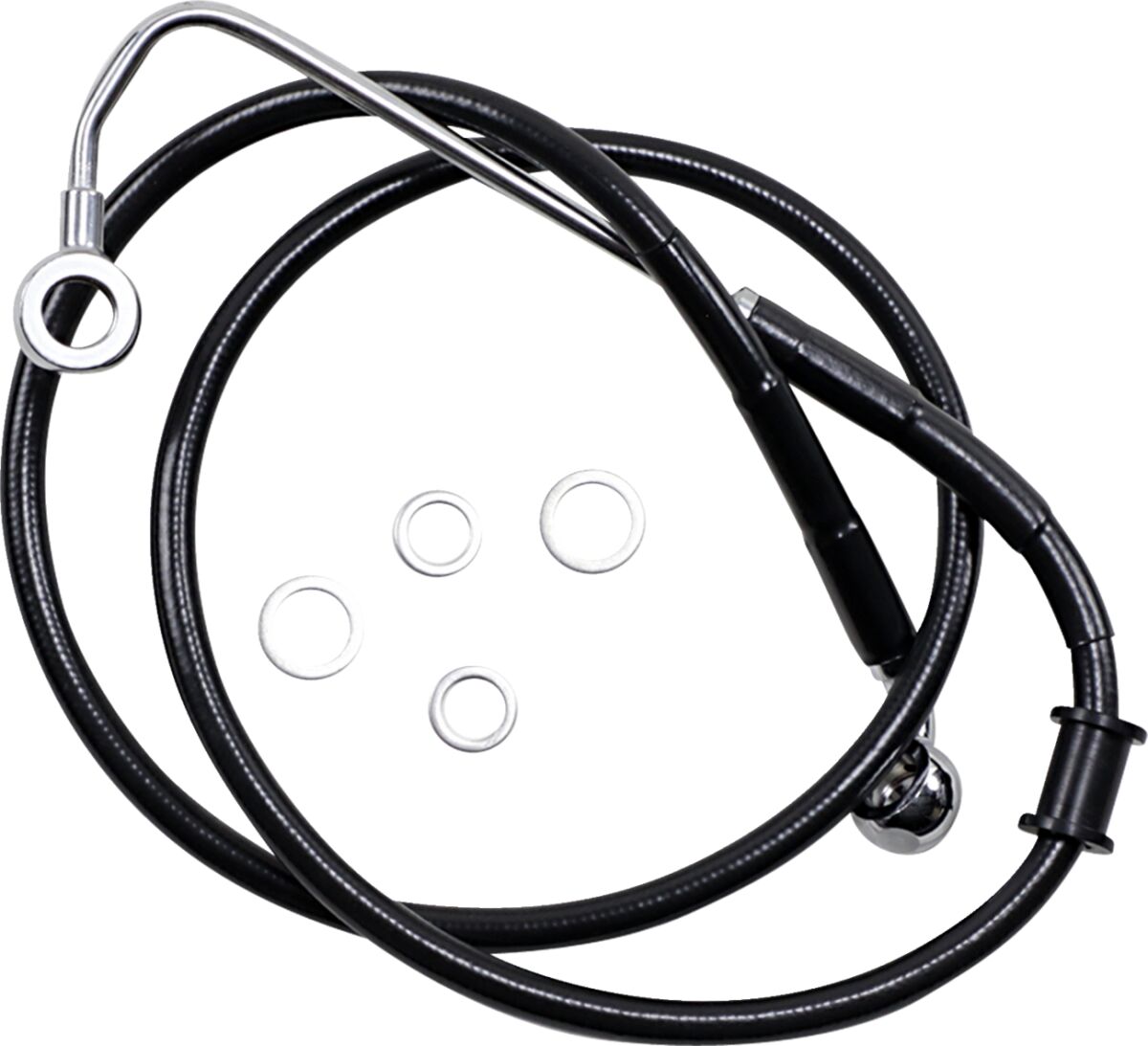 Drag Specialties Brk Line 15 17 Sftl Blk +8 Brake Lines Hoses Stainless Drag Specialties
