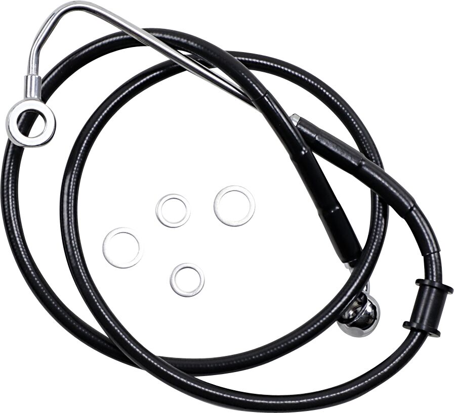 Drag Specialties Brk Line 15 17 Sftl Blk +8 Brake Lines Hoses Stainless Drag Specialties