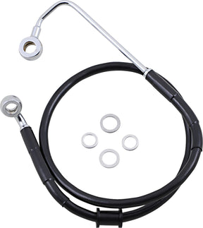 Drag Specialties Brk Line 15 17 Sftl Blk Brake Lines Hoses Stainless Drag Specialties
