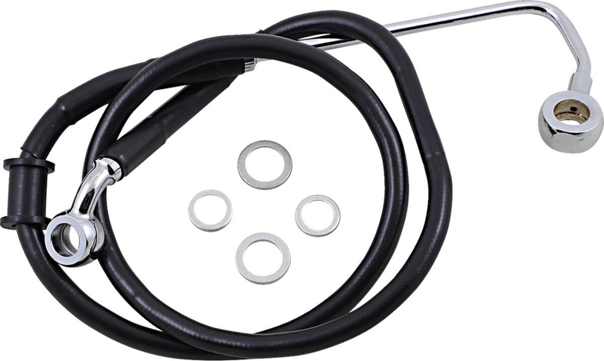 Drag Specialties Brk Line 15 17 Sftl Blk +2 BRAKE LINES-HOSES-STAINLESS ST Drag Specialties