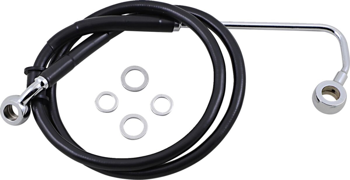 Drag Specialties Brk Line 15 17 Sftl Blk +4 BRAKE LINES-HOSES-STAINLESS ST Drag Specialties