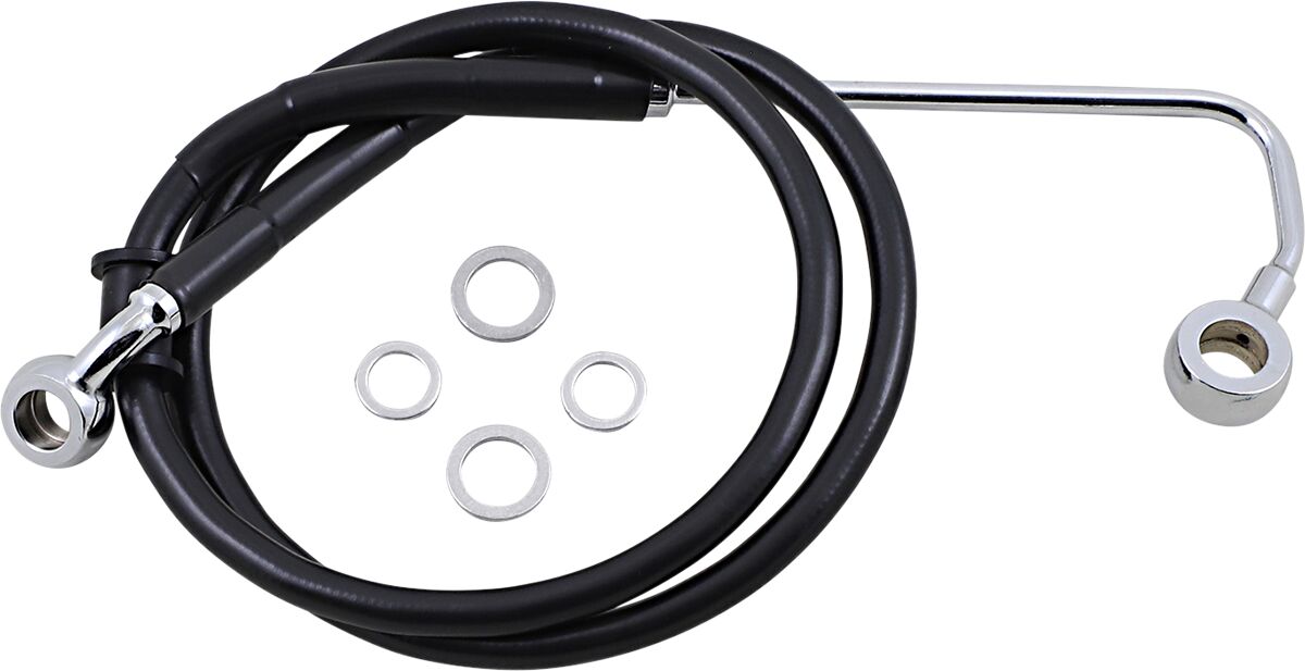 Drag Specialties Brk Line 15 17 Sftl Blk +4 BRAKE LINES-HOSES-STAINLESS ST Drag Specialties