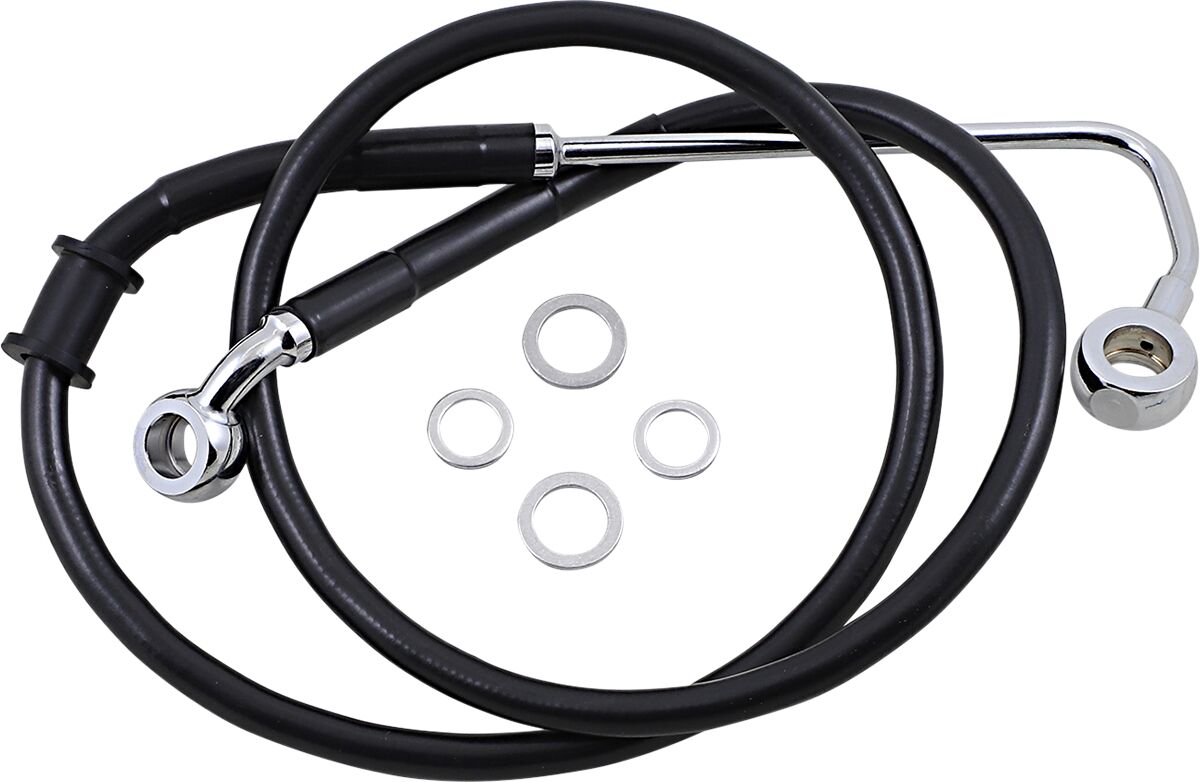 Drag Specialties Brk Line 15 17 Sftl Blk +6 Brake Lines Hoses Stainless Drag Specialties