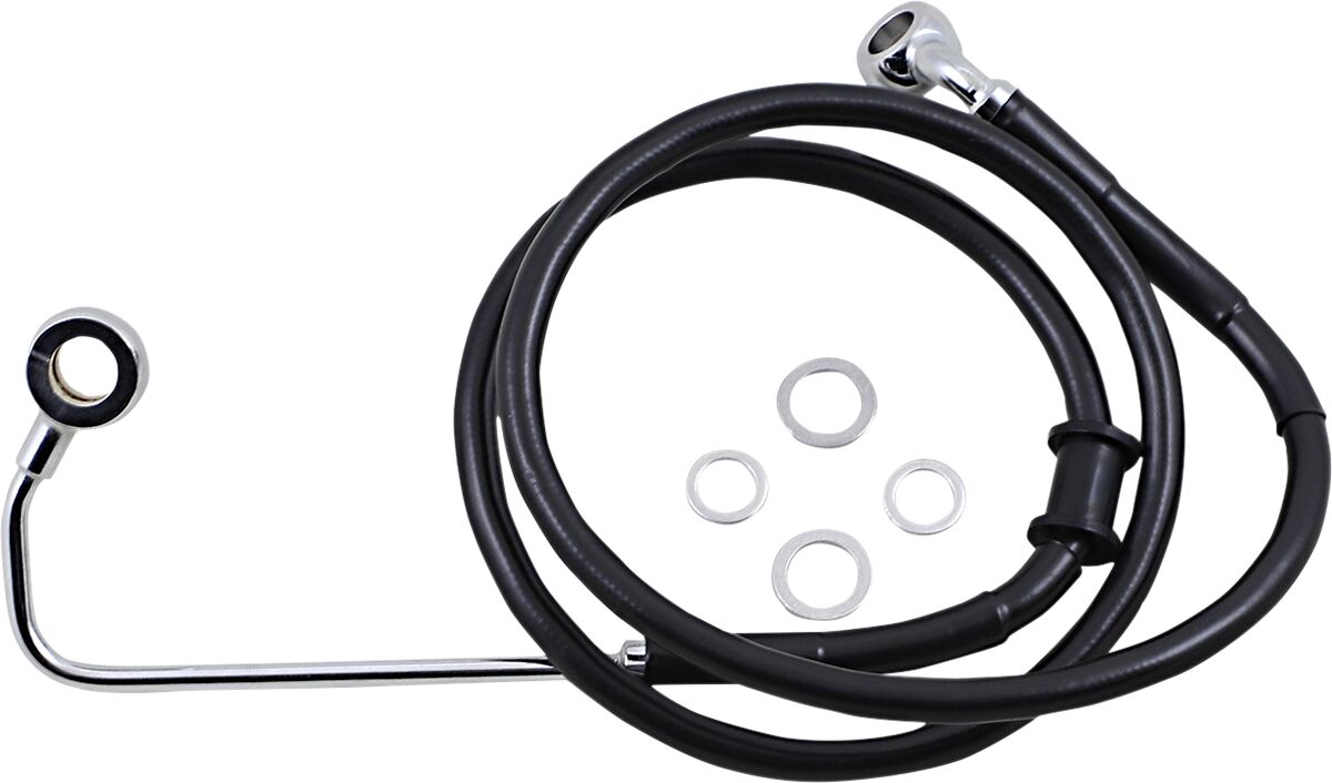 Drag Specialties Brk Line 15 17 Sftl Blk +8 Brake Lines Hoses Stainless Drag Specialties