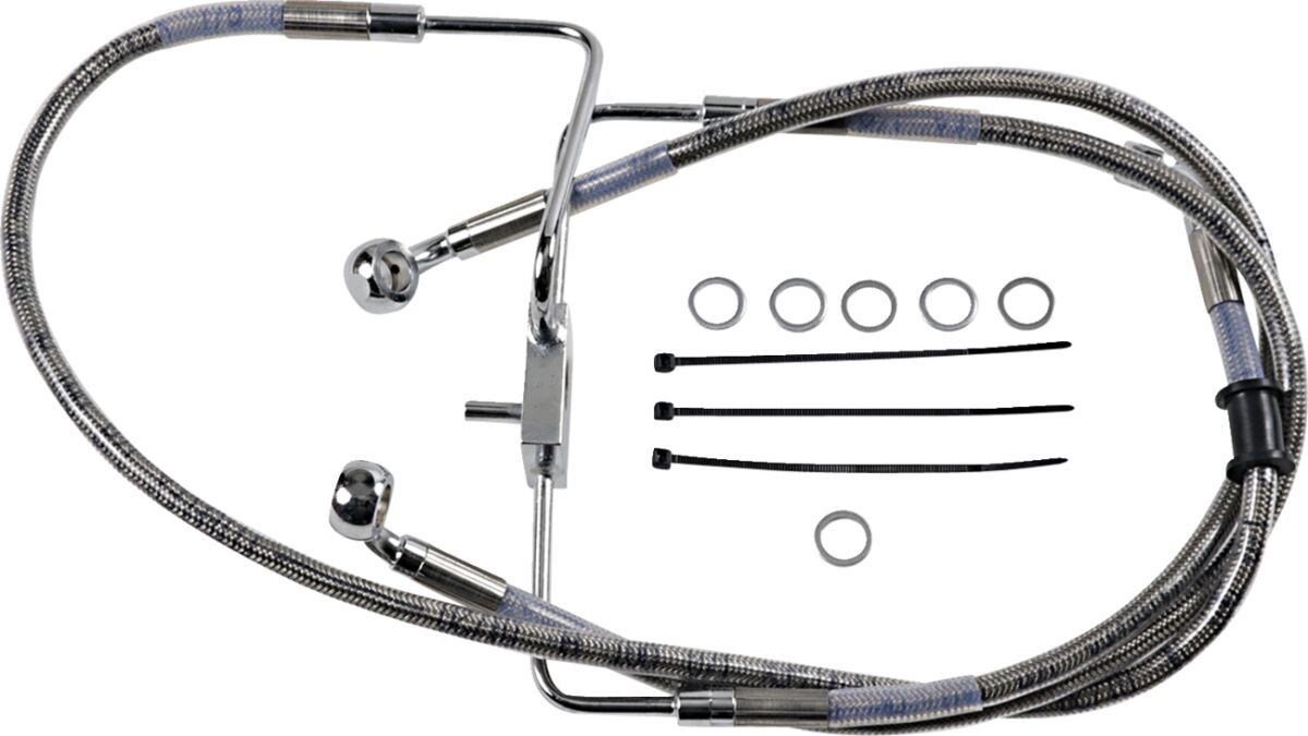 Drag Specialties Line Brk16 Xl1200 Cx Ss+10 BRAKE LINES-HOSES-STAINLESS ST Drag Specialties