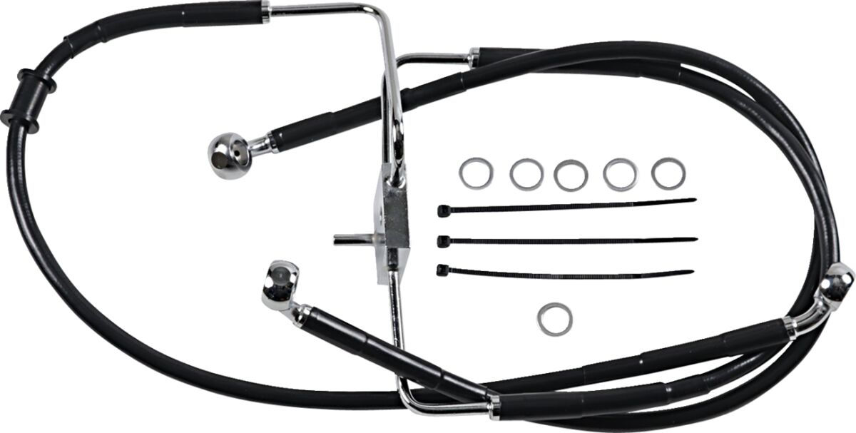 Drag Specialties Line Brk 16 Xl1200 Cx Bl+6 BRAKE LINES-HOSES-STAINLESS ST Drag Specialties