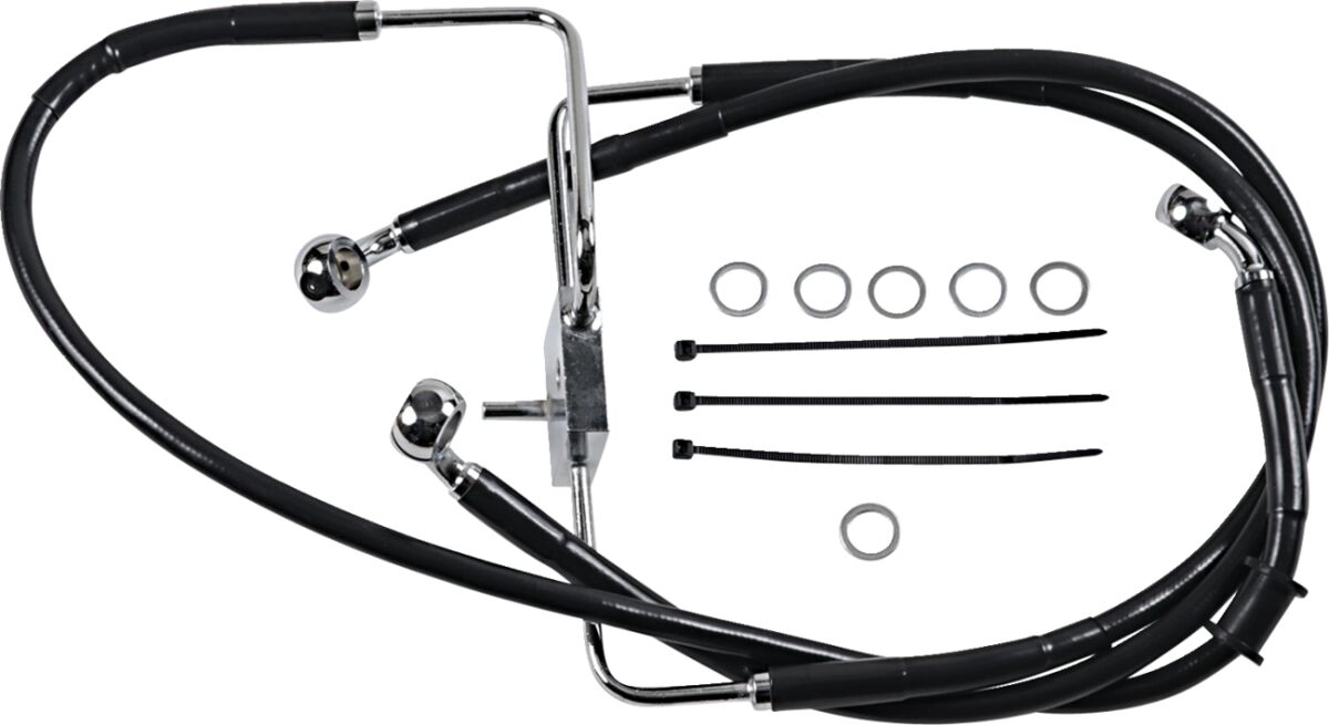 Drag Specialties Line Brk 16 Xl1200 Cx Bl+8 BRAKE LINES-HOSES-STAINLESS ST Drag Specialties