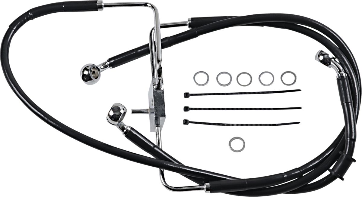 Drag Specialties Line Brk 16 Xl1200 Cx Bl+8 BRAKE LINES-HOSES-STAINLESS ST Drag Specialties