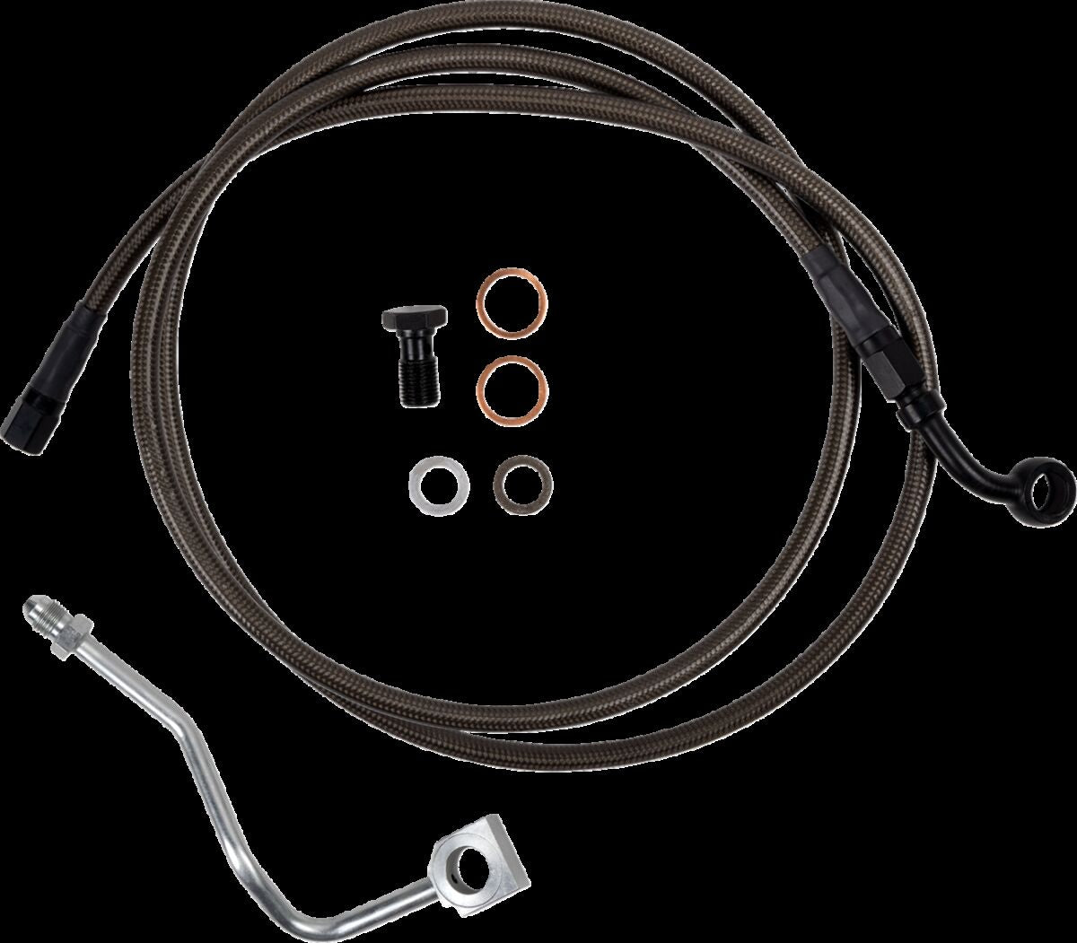 Barnett Brake Line Upper Carbon Coat W/Black Fittings Brake Lines Hoses Stainless Barnett
