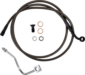 Brake Line Upper Carbon Coat W/Black Fittings +6 Barnett