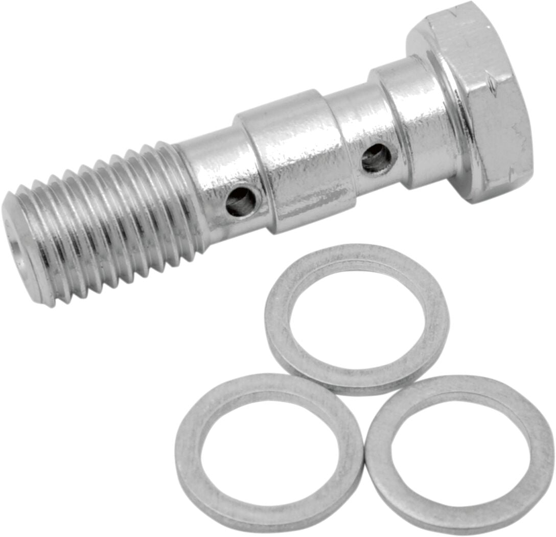 Drag Specialties Double Banjo Bolt Chrome 10 Mm X 1.25 Brake Lines Hardware Drag Specialties