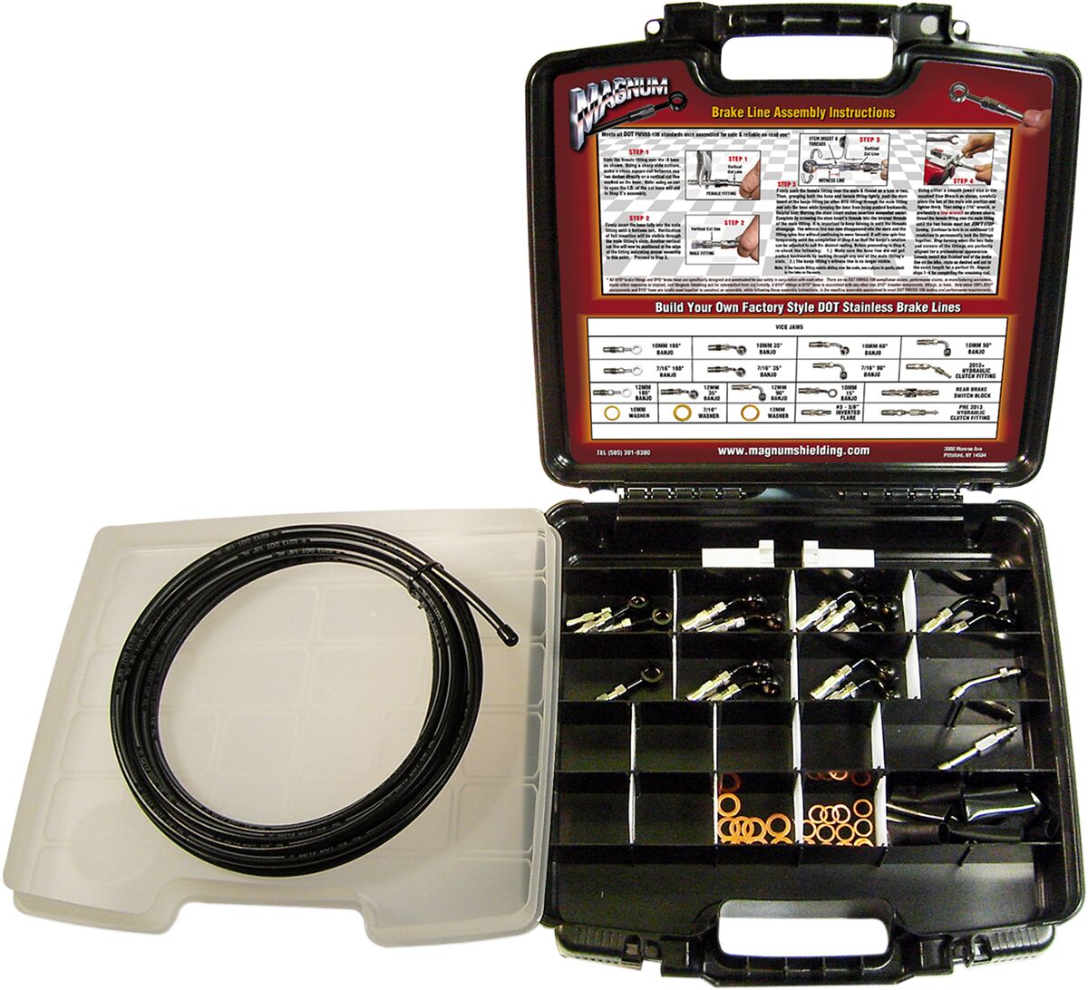Magnum Shielding Byo Brake Kit Deluxe Blk BRAKE LINE HARDWARE Magnum Shielding