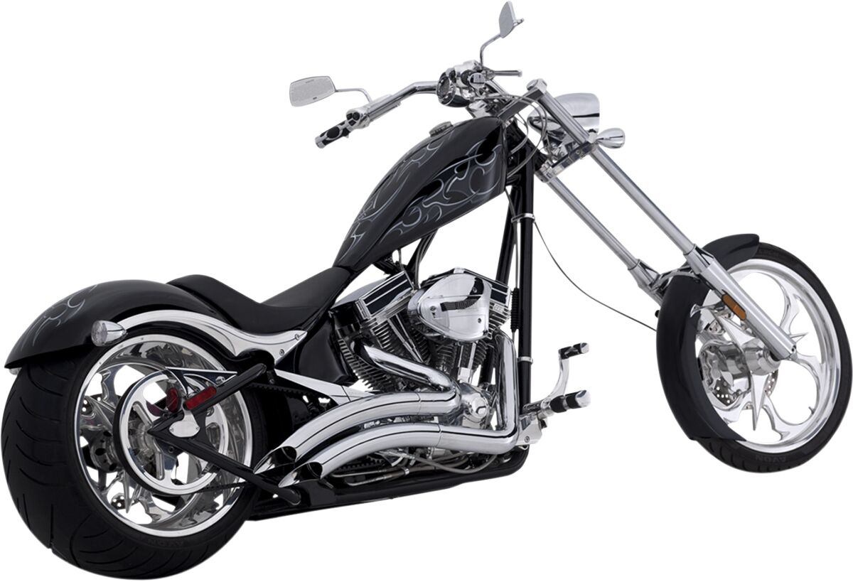 Exhaust Big Radius 2 Into 2 Chrome Vance & Hines Default Title