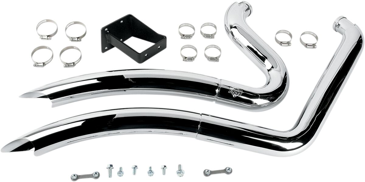 Exhaust Big Radius 2 Into 2 Chrome Vance & Hines