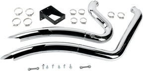 Exhaust Big Radius 2 Into 2 Chrome Vance & Hines