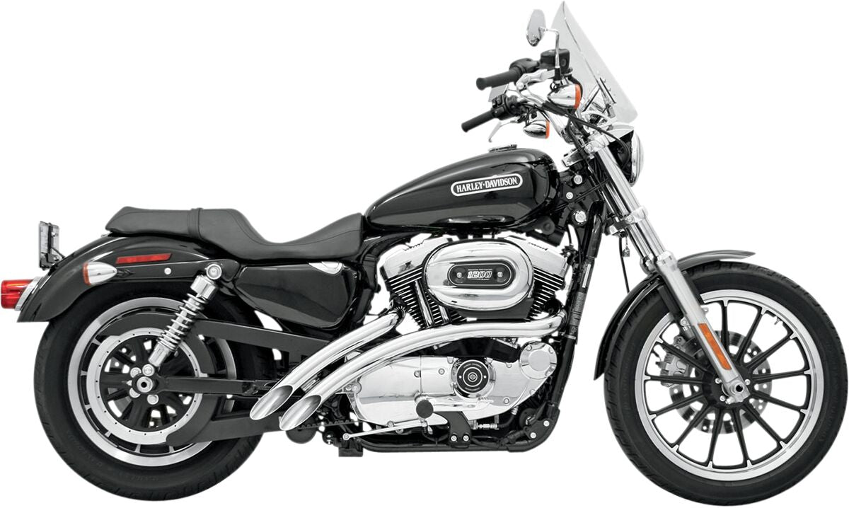 Bassani Xhaust Sweepers Smooth Radius Exhaust System, Chrome - 04-06 Sportster Full Exhaust System Bassani Xhaust