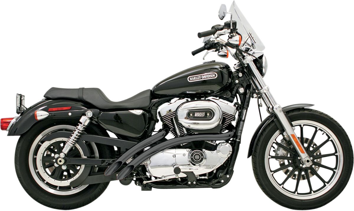 Bassani Xhaust Sweepers Smotth Radius Exhaust System, Black - 86-03 Sportster Full Exhaust System Bassani Xhaust