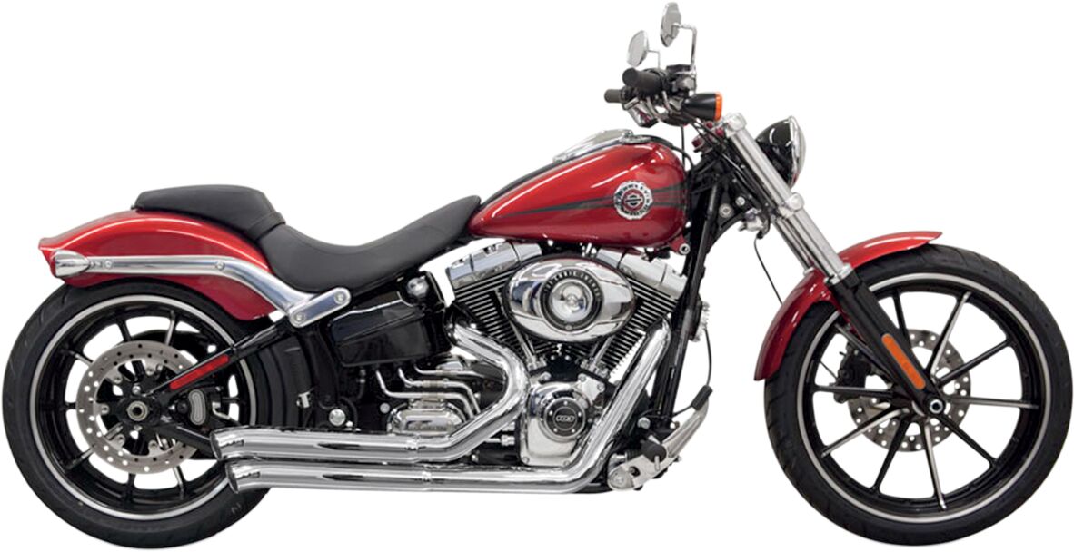 Bassani Xhaust Pro Street Turn Out Exhaust System, Chrome - Softail Breakout Full Exhaust System Bassani Xhaust