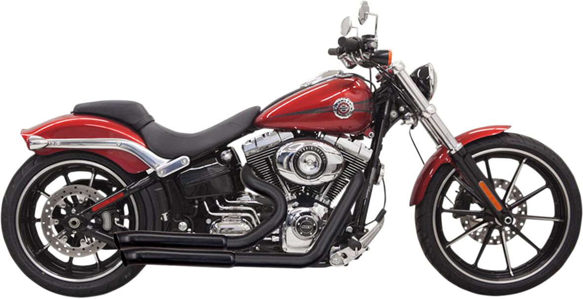 Bassani Xhaust Pro Street Turn Out Exhaust System, Black - Softail Breakout Full Exhaust System Bassani Xhaust