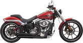 Bassani Xhaust Pro Street Turn Out Exhaust System, Black - Softail Breakout Full Exhaust System Bassani Xhaust