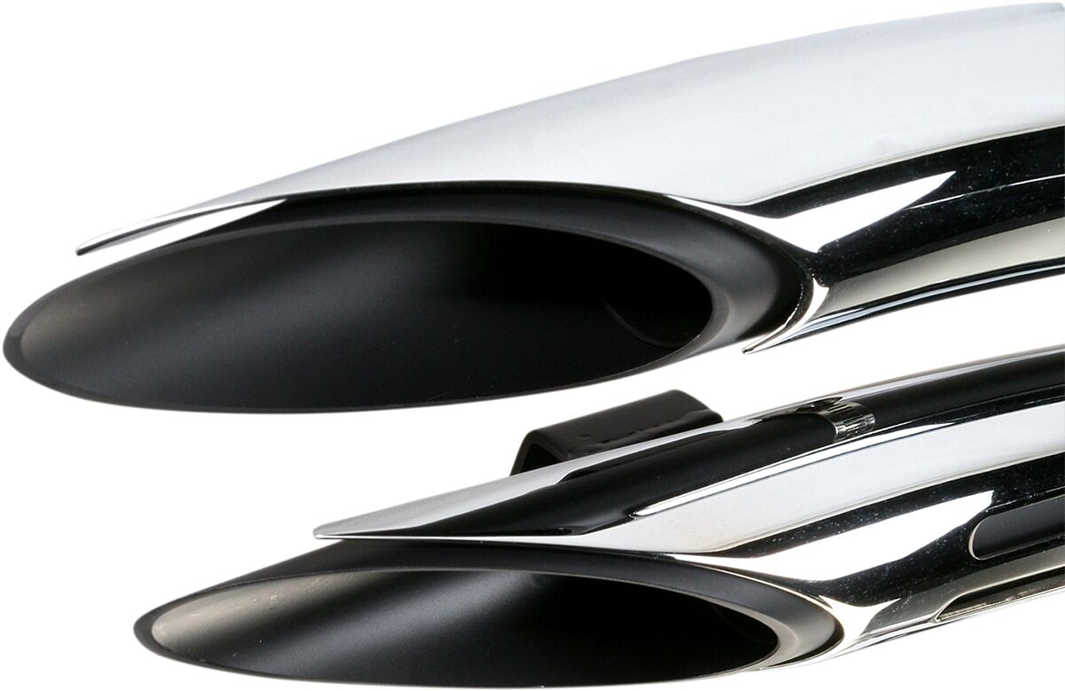 Exhaust Radial Sweepers Black W/ Chrome Heatshields W/ Holes Bassani Xhaust