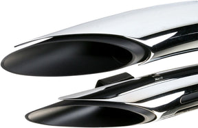 Exhaust Radial Sweepers Black W/ Chrome Heatshields W/ Holes Bassani Xhaust