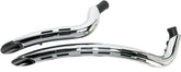 Bassani Xhaust Sweepers Radius Exhaust System With Holes, Chrome Softail & Dyna Full Exhaust System Bassani Xhaust