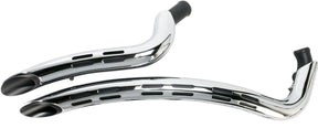Bassani Xhaust Sweepers Radius Exhaust System With Holes, Chrome Softail & Dyna Full Exhaust System Bassani Xhaust