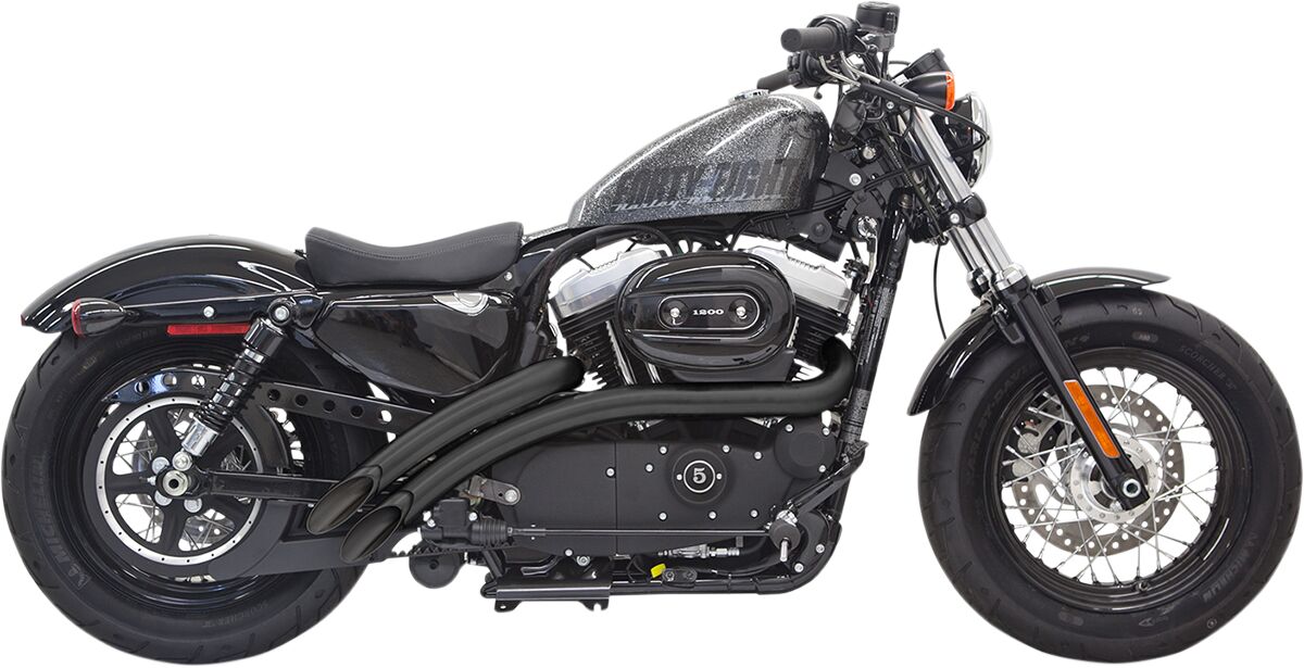 Bassani Xhaust Sweeper Radius Exhaust System, Black - 14-20 Sportster Full Exhaust System Bassani Xhaust