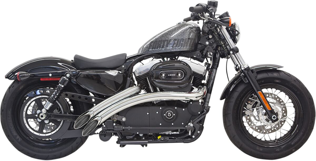 Bassani Xhaust Sweeper Radius Exhaust System, Chrome - 14-20 Sportster Full Exhaust System Bassani Xhaust