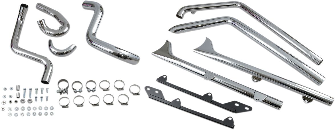 Exhaust System True Duals W/ 30" Fishtail W/O Baffles Chrome Bassani Xhaust