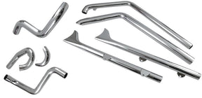 Bassani Xhaust Exhaust System True Duals W/ 30" Fishtail W/O Baffles Chrome Full Exhaust System Bassani Xhaust