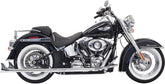 Bassani Xhaust True Duals 33" Long Fishtail Mufflers, Chrome - 07-15 Softail Full Exhaust System Bassani Xhaust